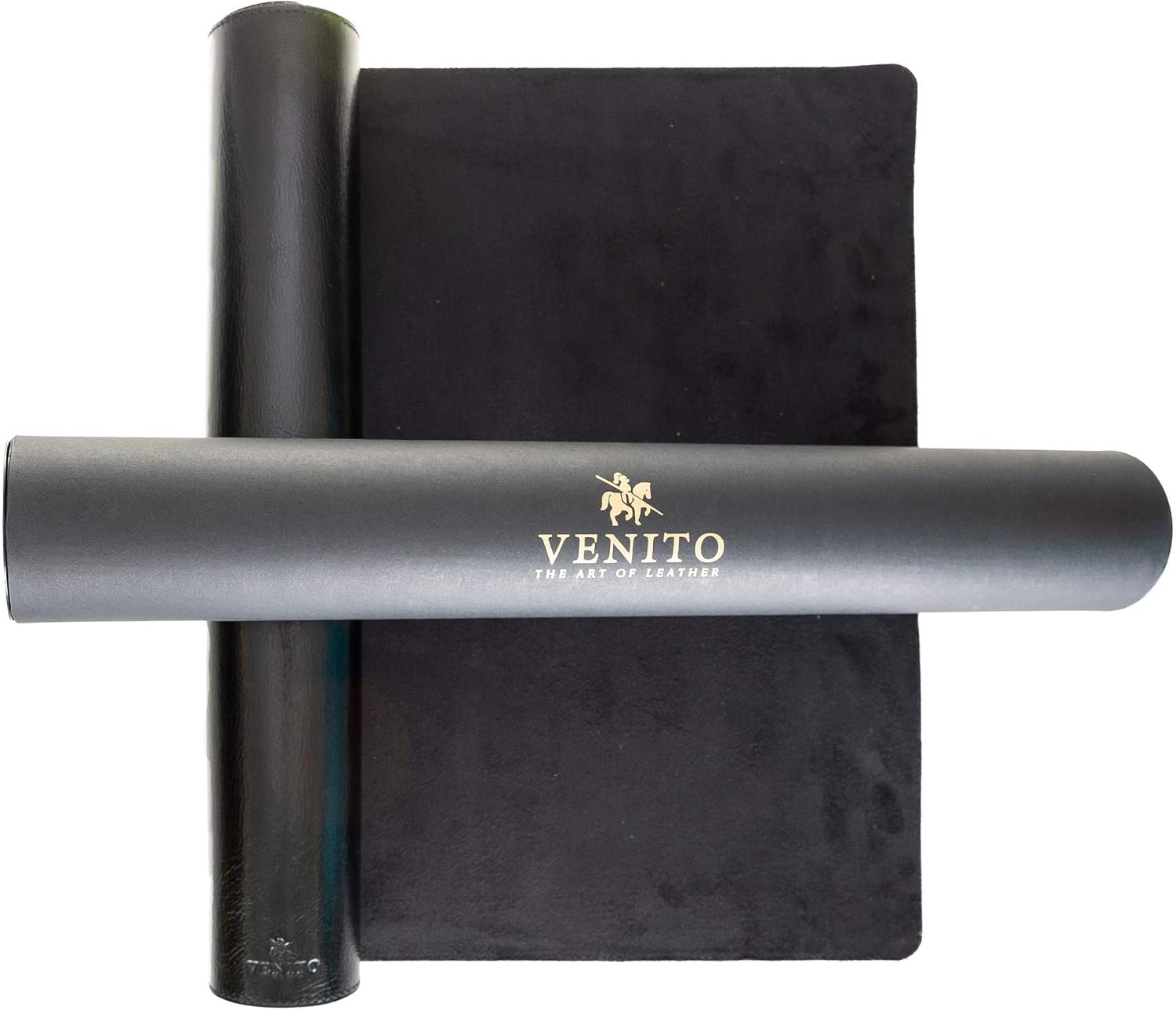 Venito Premium Leather Desk Mat (36 X 19 inch) - Large Mouse Mat for Home Office Accessories (Rustic Black)*