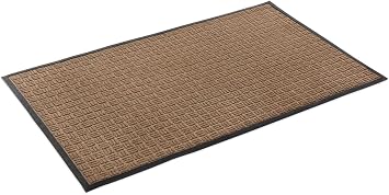 Kempf Water Retainer Front Door Mat, 36 x 60, Brown, Outdoor Indoor Entrance, Non-Slip, Low Profile, Natural Rubber Doormat, Traps Dirt and Moisture