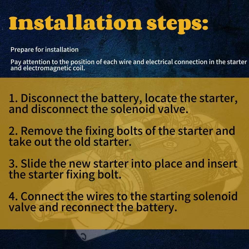 19185 New Starter Motor Fit for 11-16 Dodge Durango Charger Challenger 3.6L V6,13-15 Grand Cherokee,11-17 Chrysler 300,13-14 Ram 1500,OE Replacement# 4801852AB RL801852AB