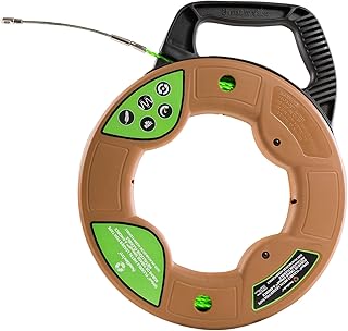 Southwire Fish Tape Tool - Flexible Spiral Polymer for Smooth Wire Pulling - Rust-Free, Swiveling Leader - Low Friction Design - 125-Foot Fish Tape