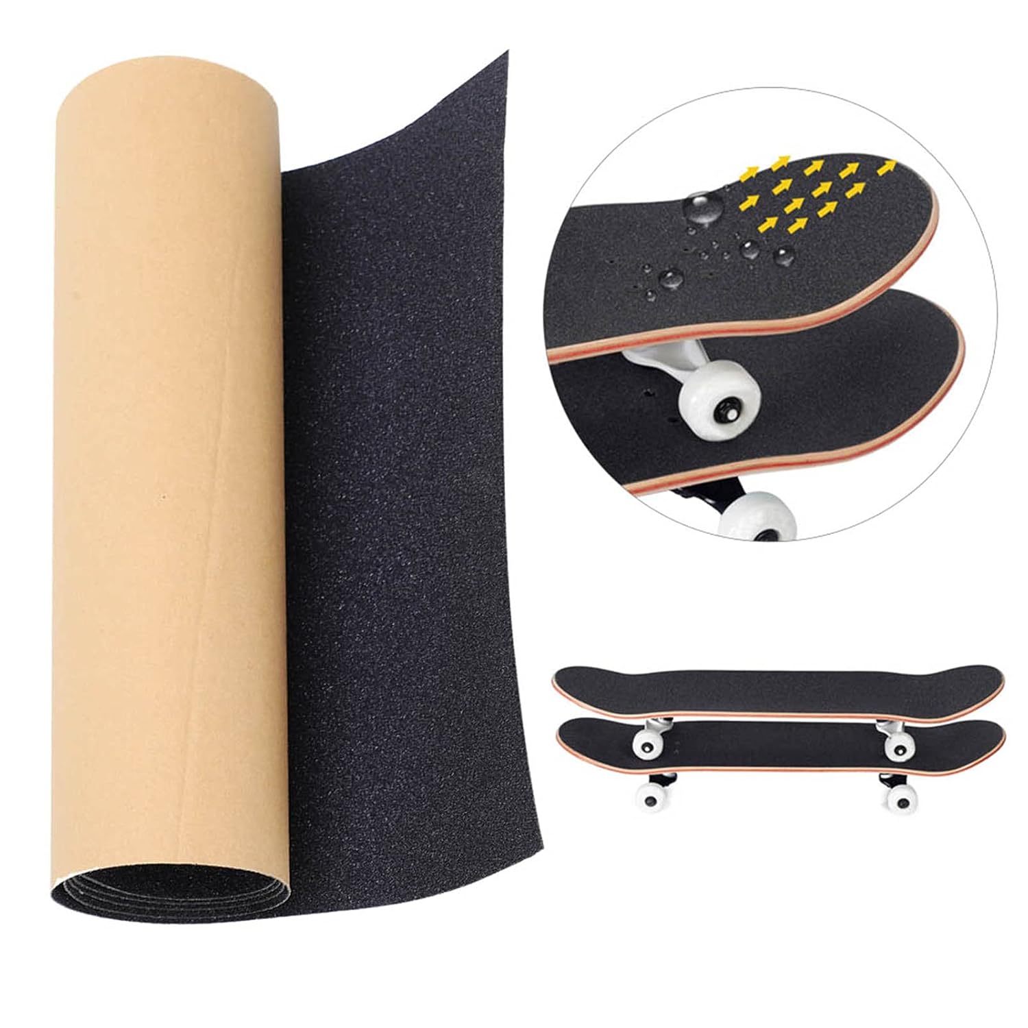 Skateboard Grip Tape Sheet, Scooter Grip Tape, Electric Scooter Grip Tape for Rollerboard Stairs Pedal Wheelchair Steps
