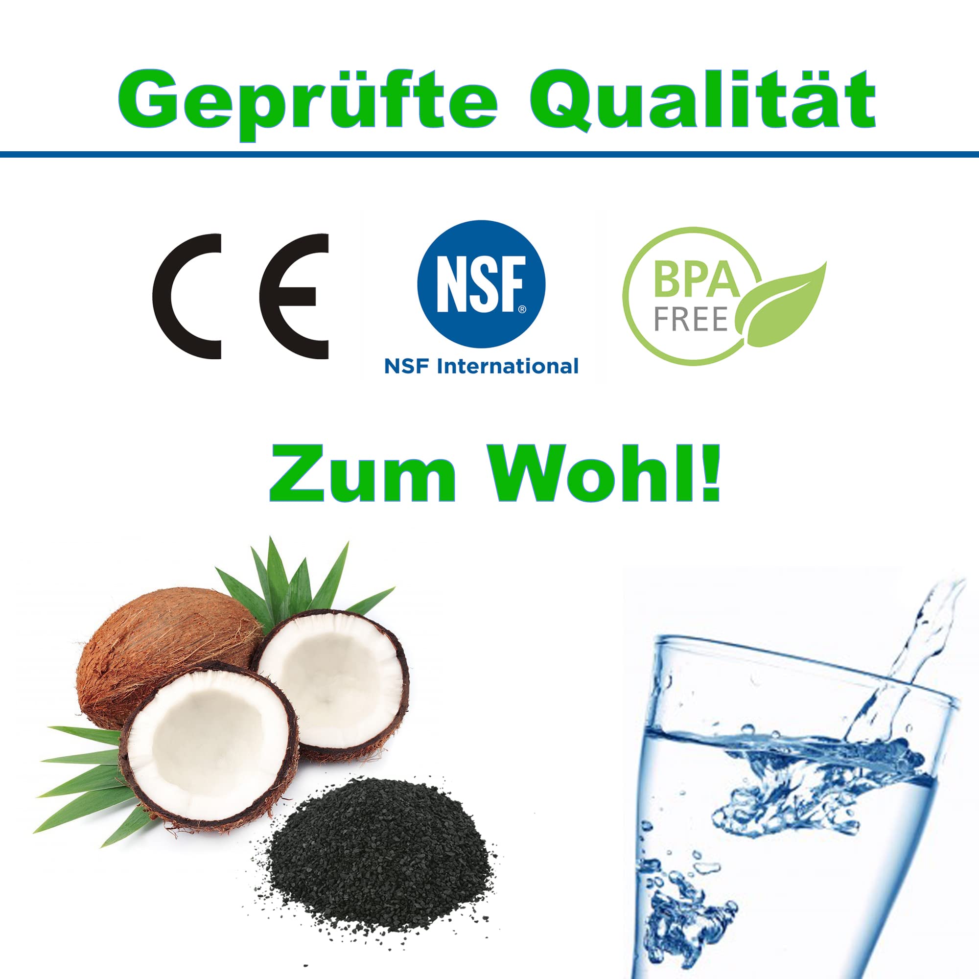 UN-5. 5er Pack UNION Kühlschrankfilter für Kühlschrank Samsung, AEG, LG, Side by Side. Wasserfilter extern. Schlauch Anschluss ist fest integriert.
