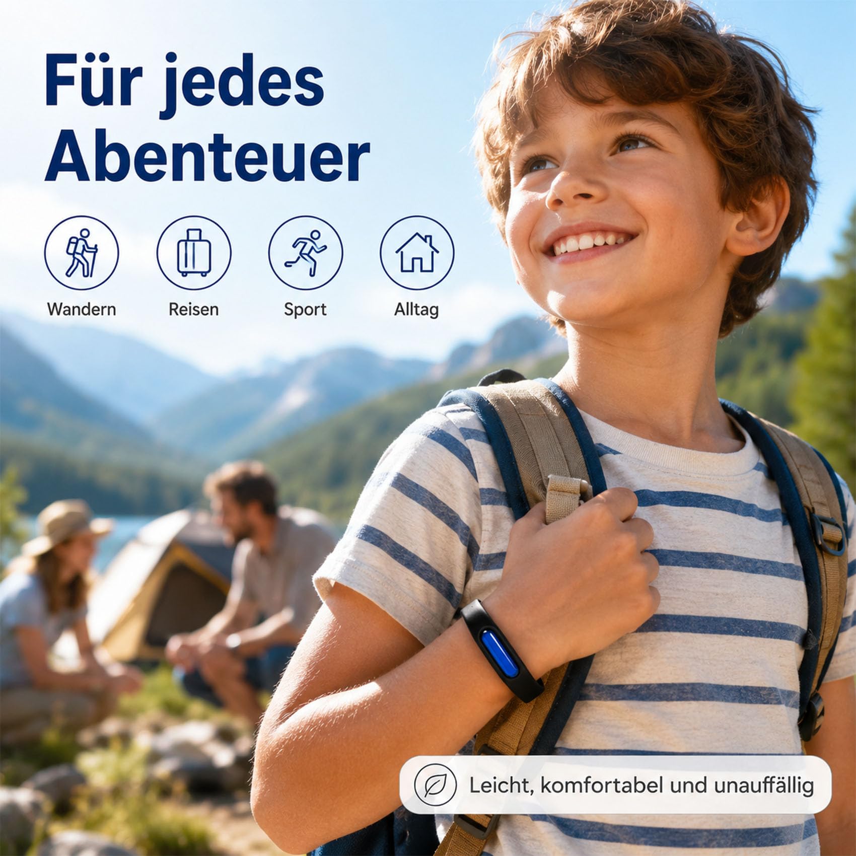 Bronoir Kinder & Erwachsene Verstellbares Silikon Abwehrband Wasserdicht, für Camping Outdoor (5 Stück)