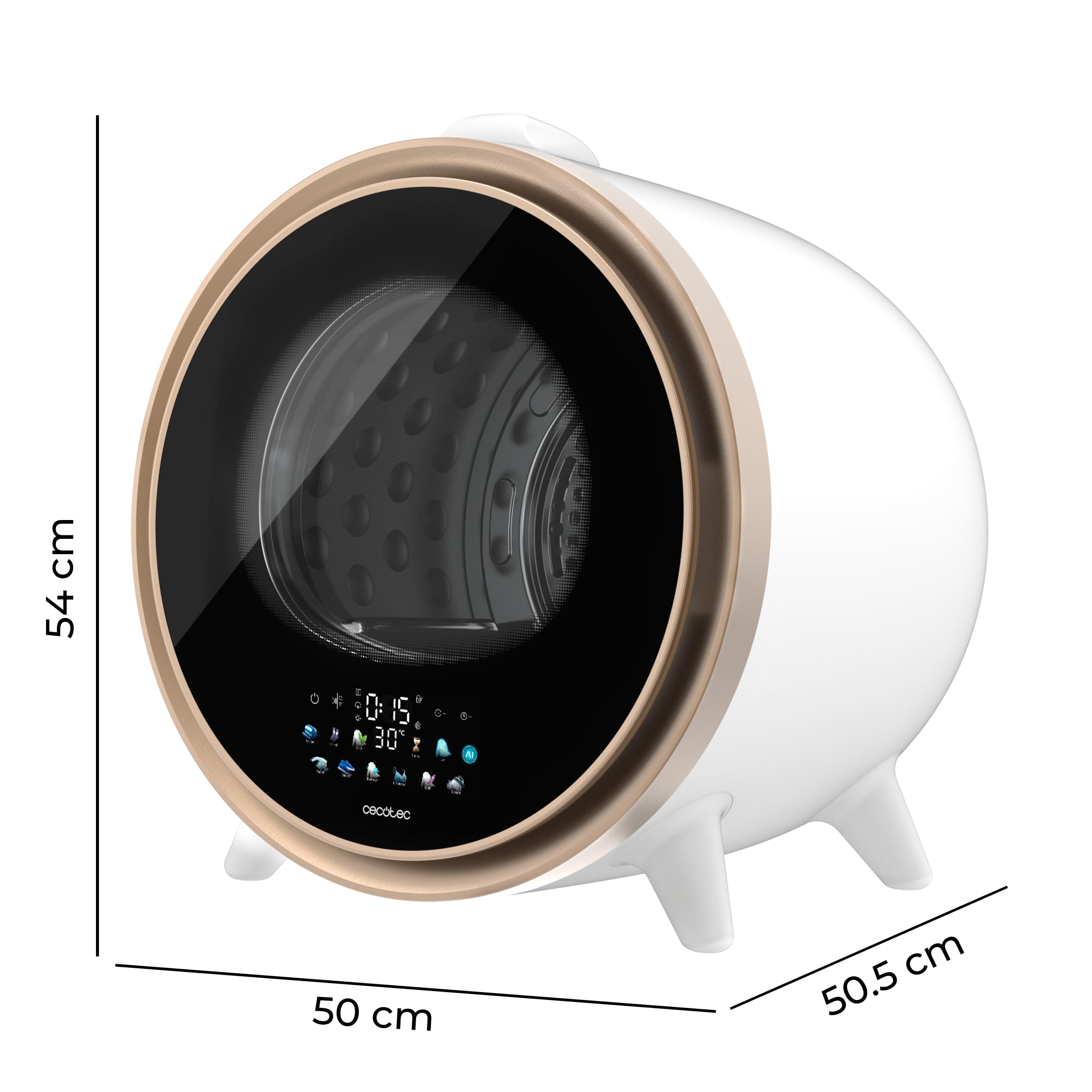 Cecotec Secadora Compacta de Evacuación 3Kg Bolero DressCode Dry 3600V. 12 Programas, Secado Automático Inteligente, Pantalla FullColor, Función UV Care, Dry Shoe Pro, Delay Start, Blanca