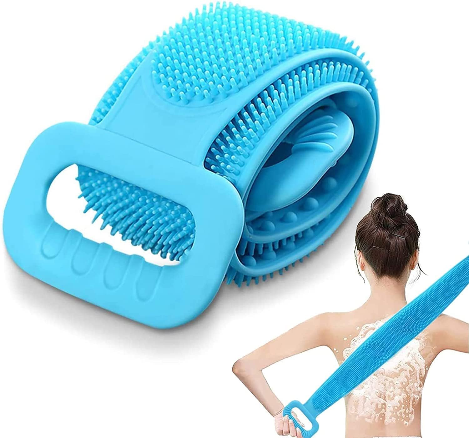 Na Silicone Back Scrubber For Shower, 2023 Updated Bath Body Brush Men & Women, 76Cm Washer Shower Handle Easy To Clean Exfoliating More Hygienic