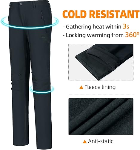 Miniatura 5 de GOLDEN CAMEL Womens Softshell Hiking Pants Waterproof Windproof Outdoor Winter Ski Pants Fleece Lined Insulating pants