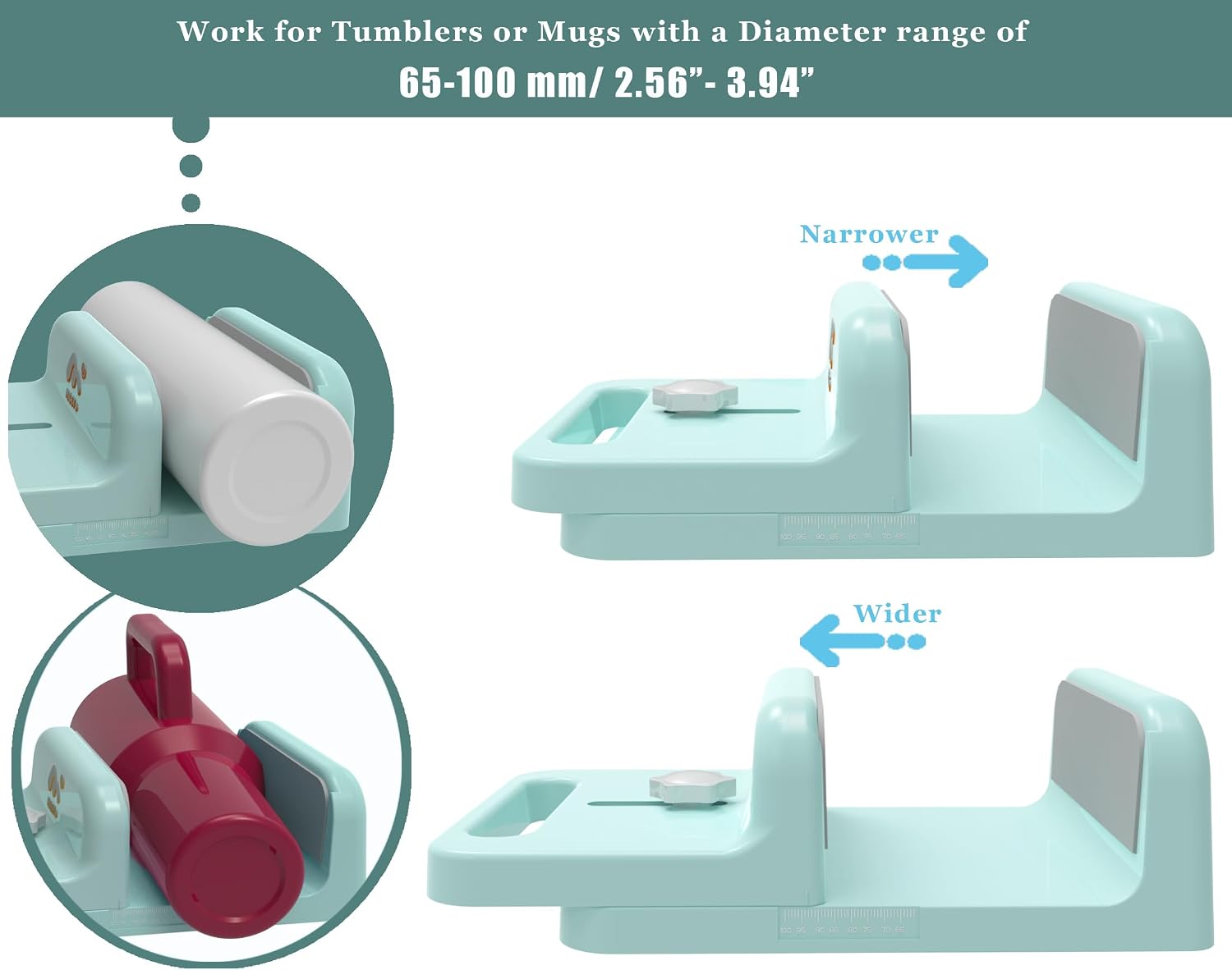 MiLefo Adjustable Tumbler Cradle, Cup Holder for 20oz & 30oz Sublimation Clamp Tools, Stanley Tumbler Wrap Clamp image 3