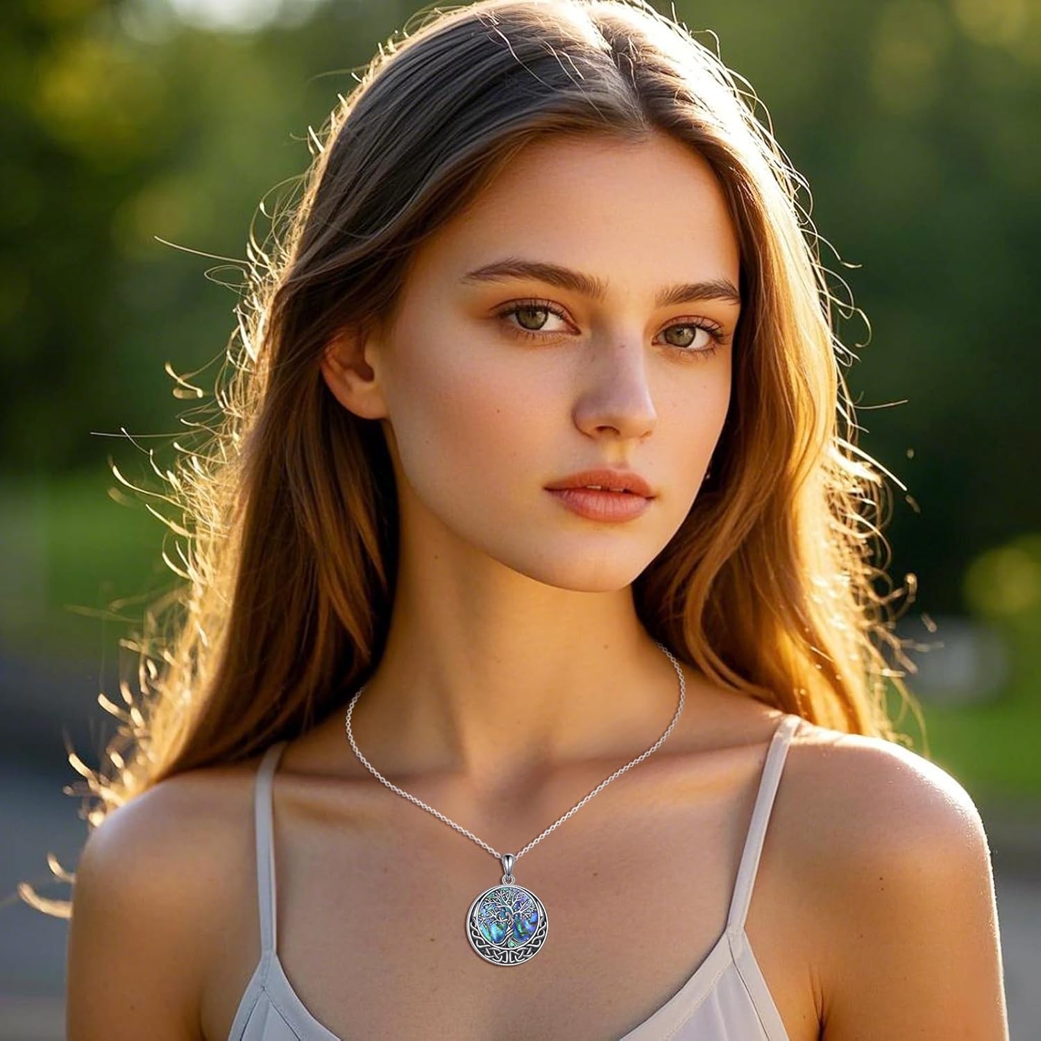 VONALA Tree of Life Necklace 925 Sterling Silver Abalone Shell Tree of Life Jewelry Gift for Women - Image 2