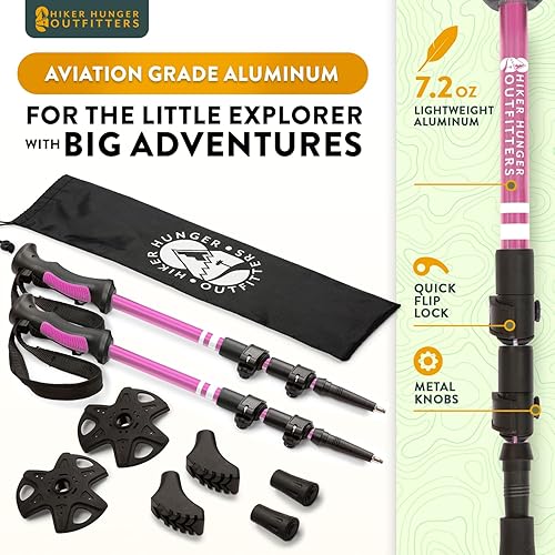Miniatura 3 de Bastones de senderismo plegables de alta calidad para adultos y bastones de senderismo para niños por marca de Estados Unidos, ultra fuertes y