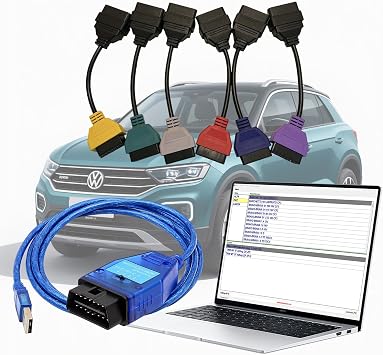 KKL 409.1+Fiatecuscan Cable Combo|Advanced Diagnostic & Scan Tool Suitable for VW, Audi, Fiat, Alfa Romeo | Dual Vehicle Compatibility, ECU Coding, Real-Time Data, Plug & Play Software Support