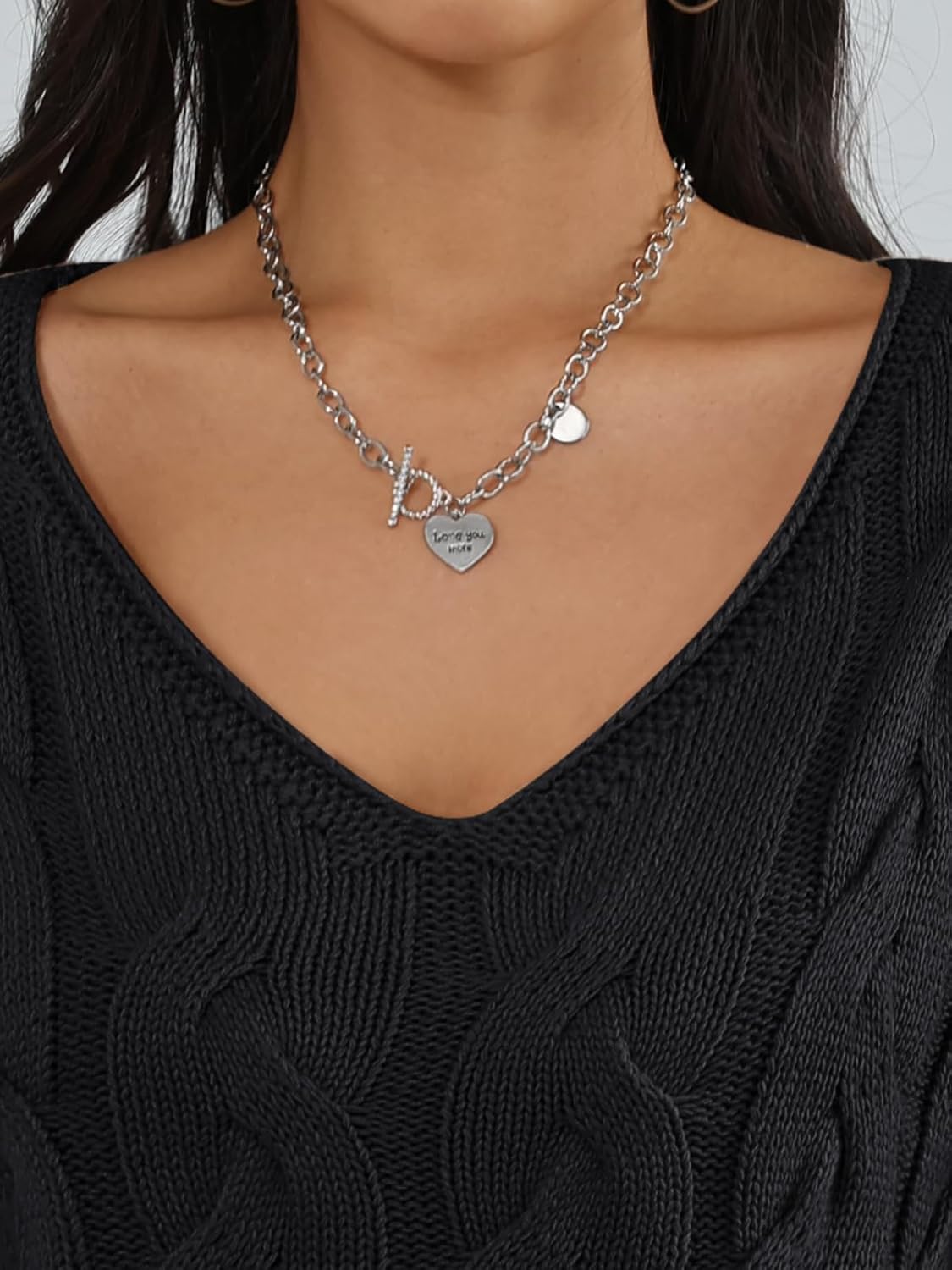 Trendy Queen Oversized Long Sleeve V Neck Cable Knit Sweaters - Image 5