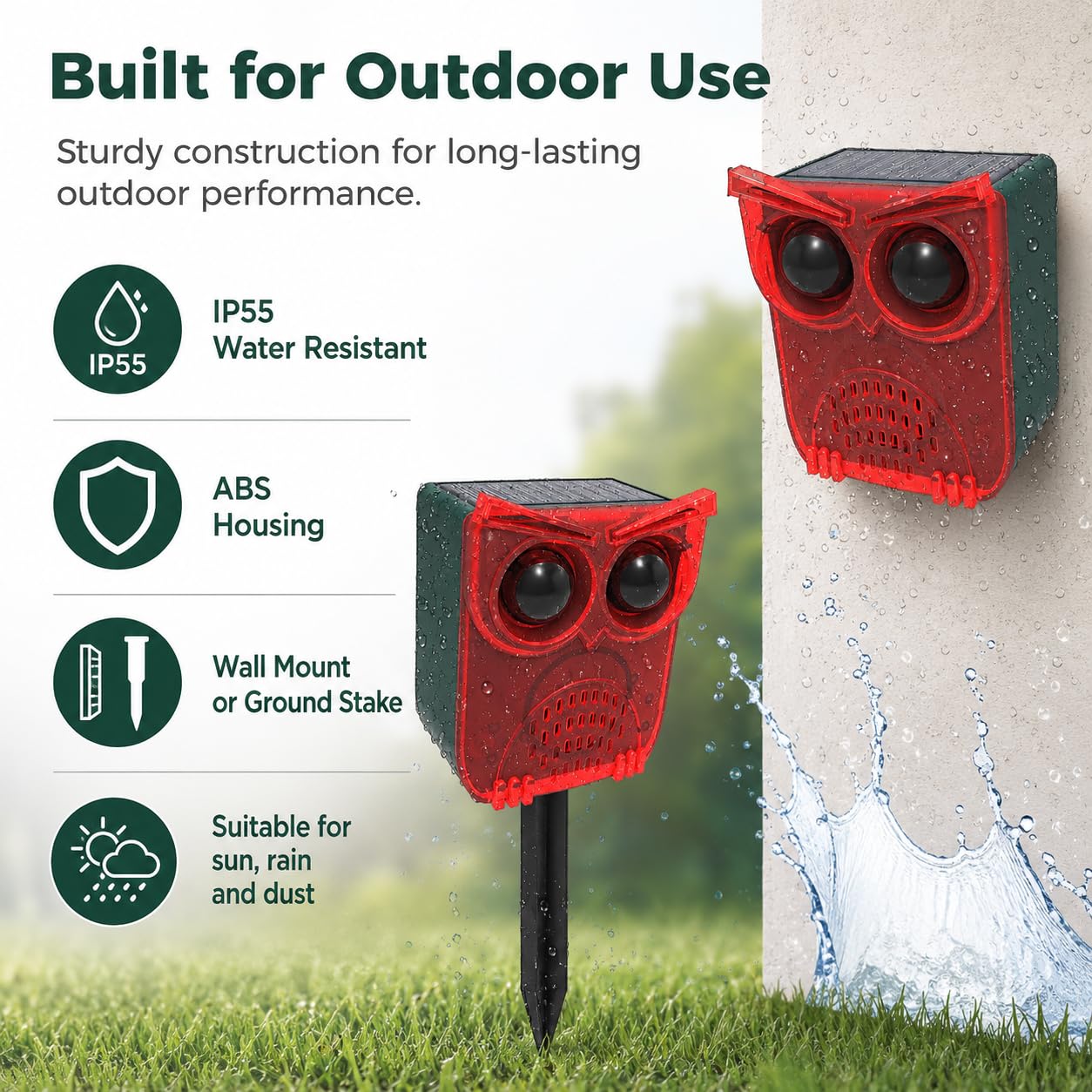Solar Bewegungsmelder Alarm Außen,129 dB Sicherheitsalarm mit 13 Tönen, USB-Aufladung, LED Rot Warnlicht, PIR Bewegungsmelder Alarm für Einfahrt, Garten, Hof, Farm und Scheune (2Pcs)