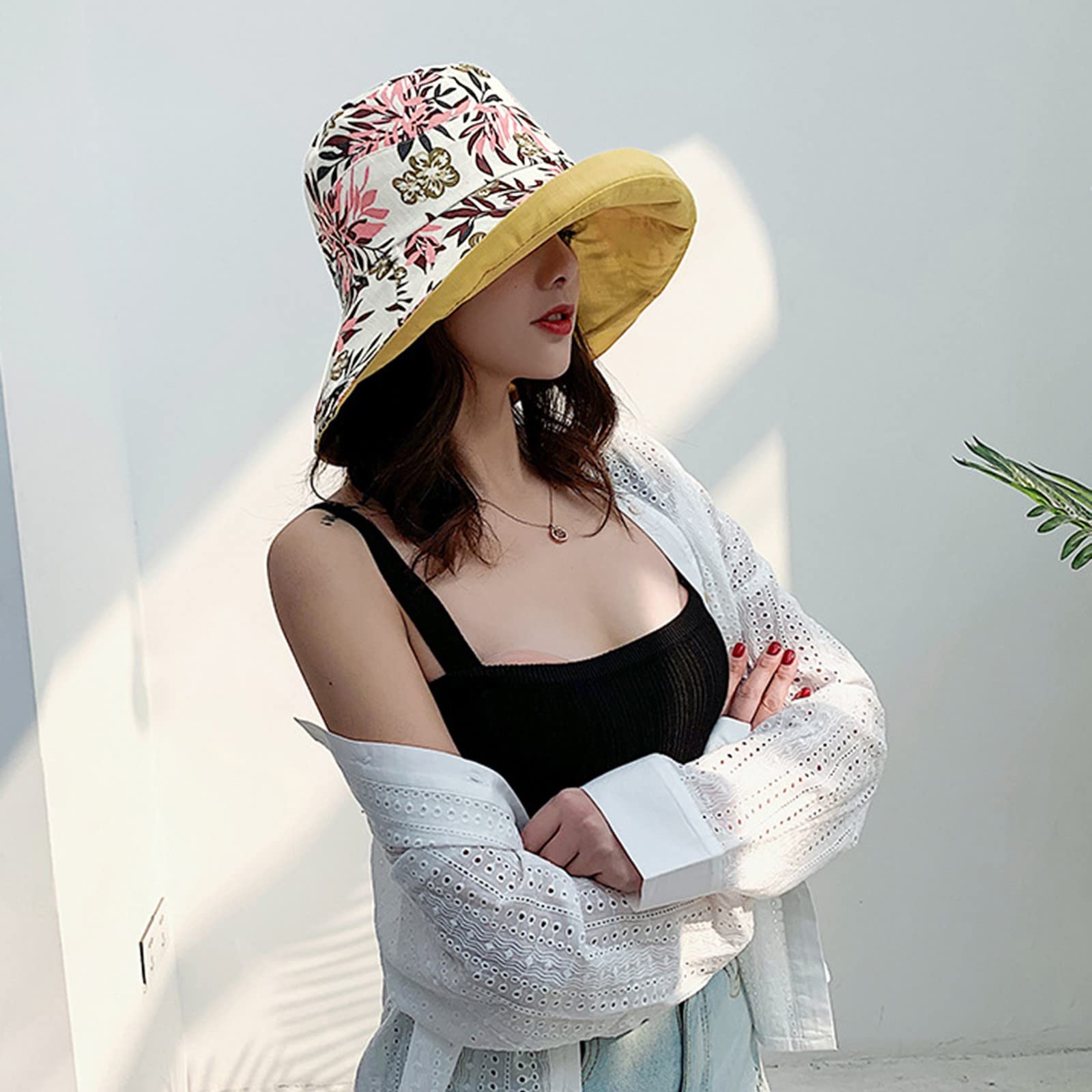 Amazon.com: Womens Double-Side-Wear Reversible Bucket Hat  display picture 3