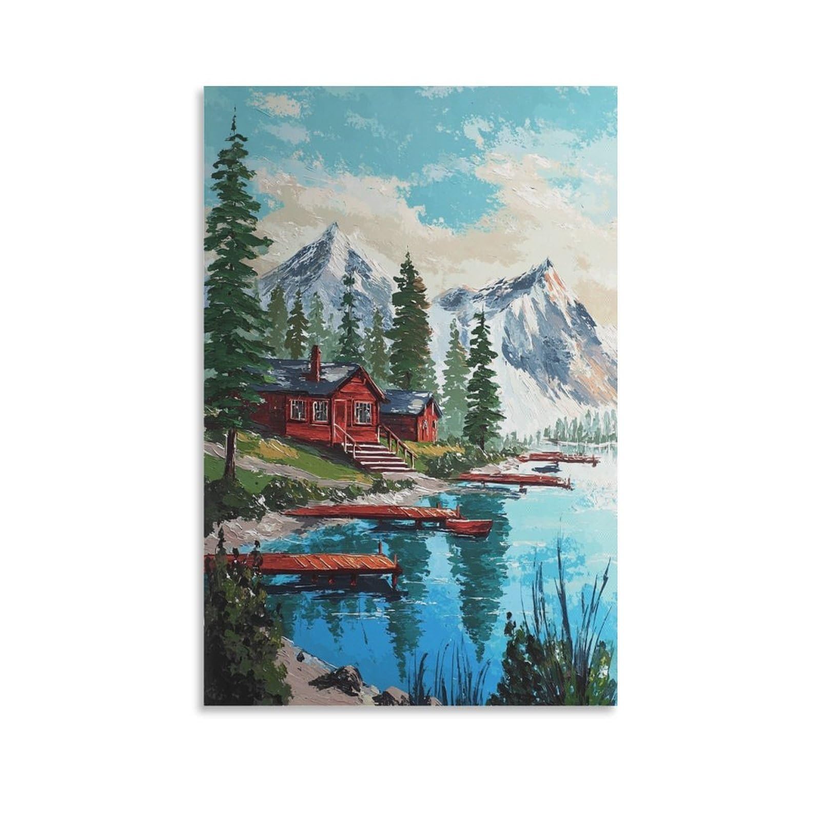 ZBBGGOZ Lake Tahoe Poster 20x30inch(50x75cm) Vintage Watercolor Canvas Art