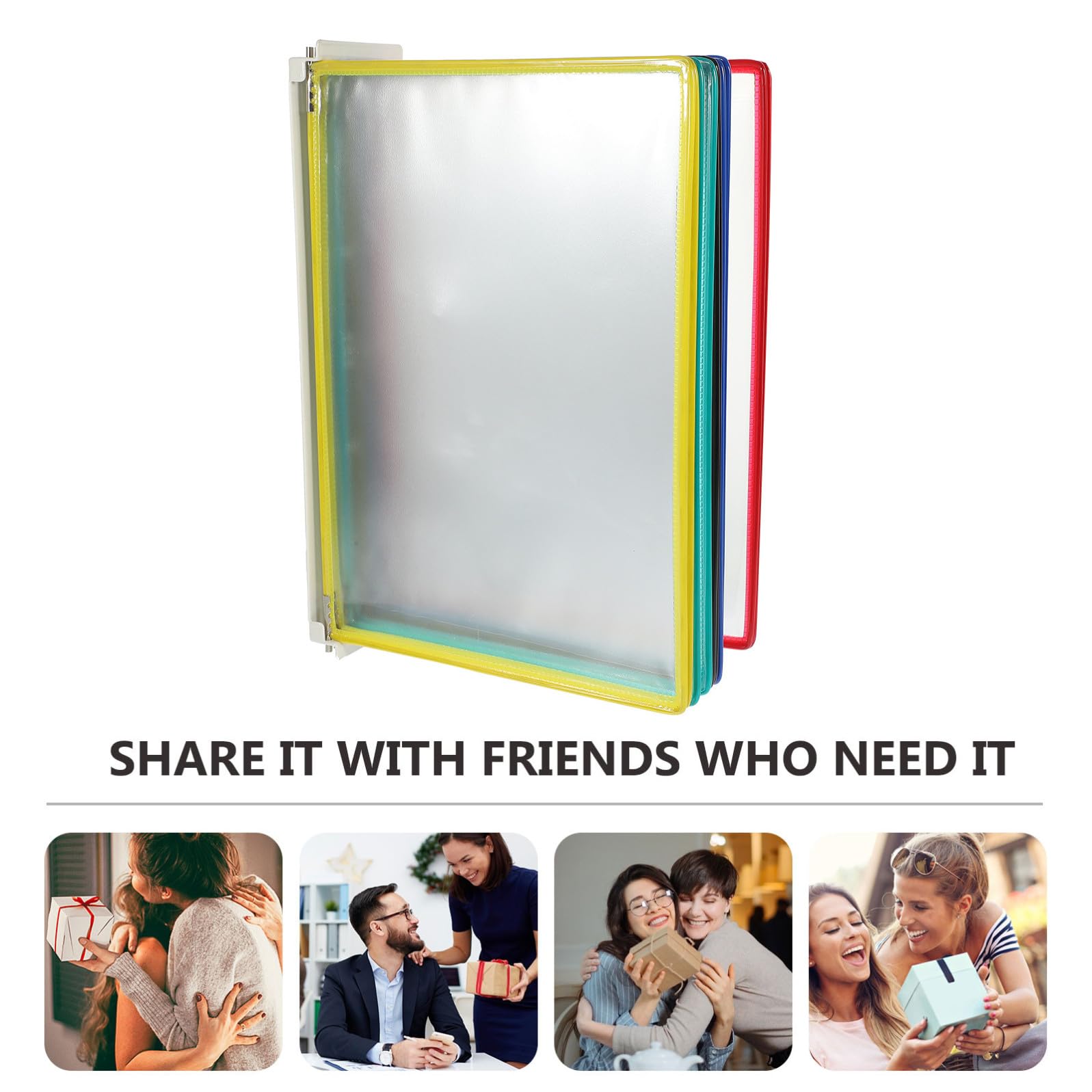 Ciieeo Organizer da Muro per Documenti in Pvc e Metallo Struttura Semplice, Porta File per 10 Pagine per Scuole e Sale Riunioni