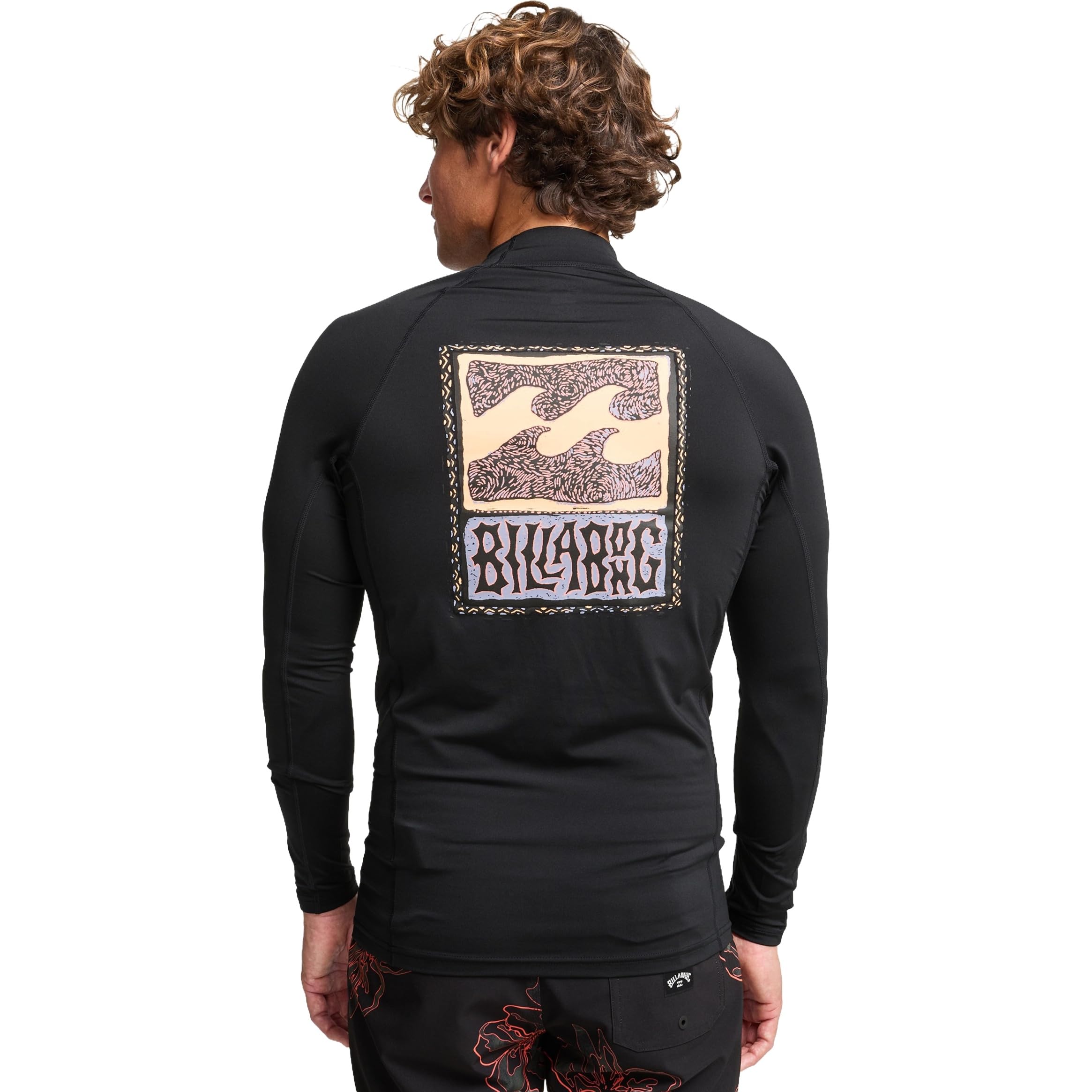 BILLABONG Re Issue - Camiseta de manga larga para hombre, protección solar UPF 50+, color negro, Negro, XXL
