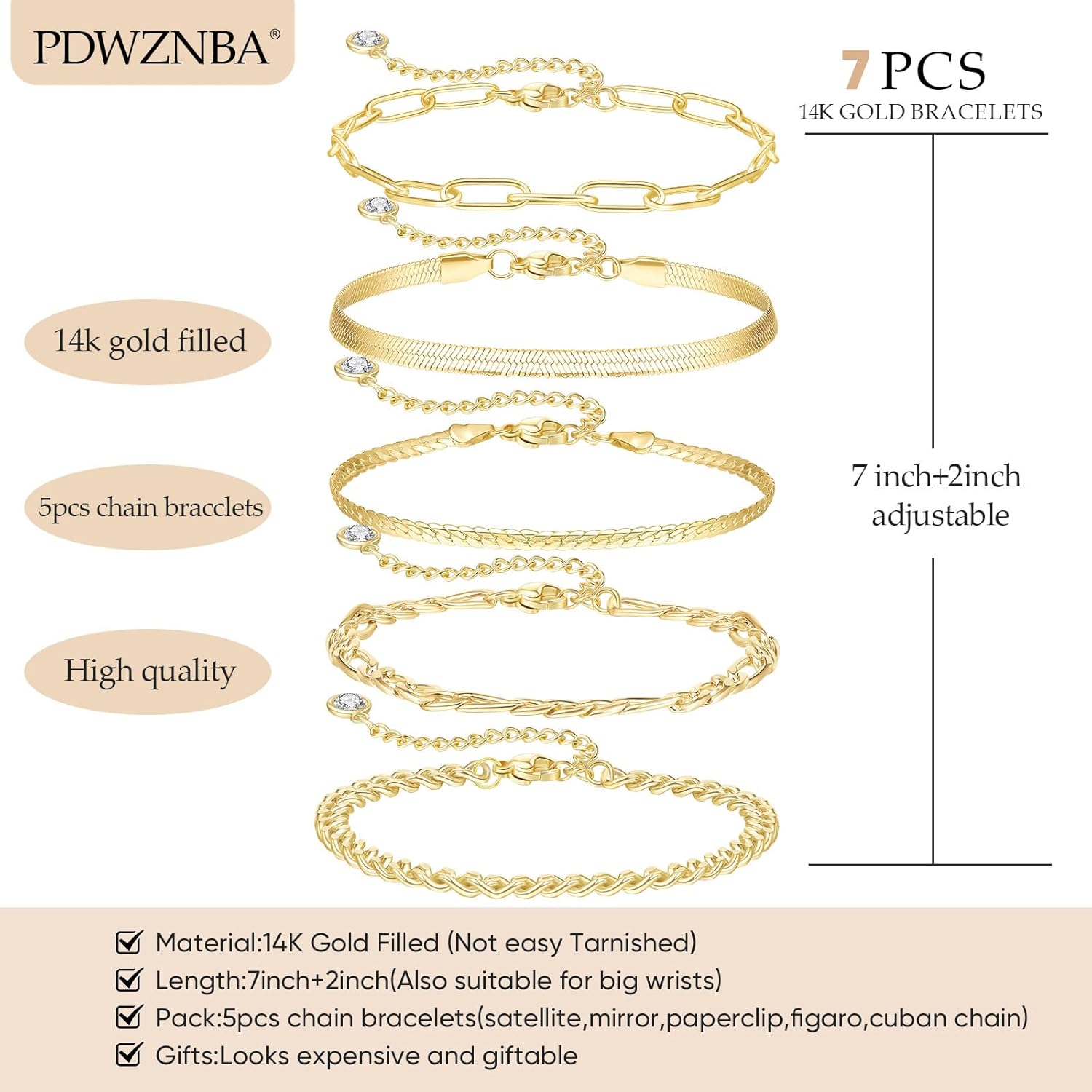 Gold-plated Bracelets for Women, 14K Real Gold-Plated Stackable Bracelet Set, Trendy Jewelry for Women, Adjustable Dainty Jewelry Gifts for Women - Image 2