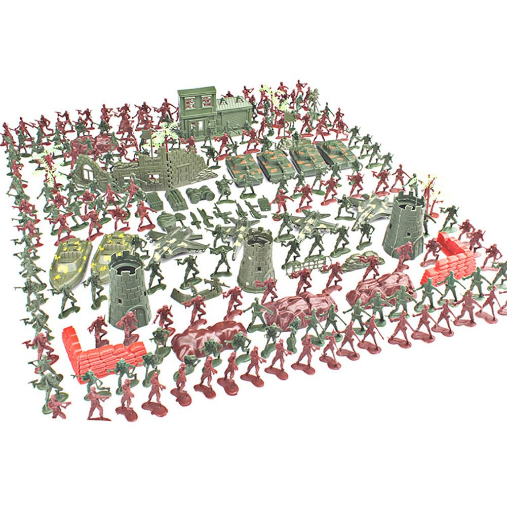 Mini Soldaten Figuren Spielzeug Set Armee Spielzeug Paket Soldier Spielset Armee Actionfiguren Militär Modell Militär Toy Plastik-Soldatenfiguren Spielzeug Militärspielset für Kinder 290Teilig