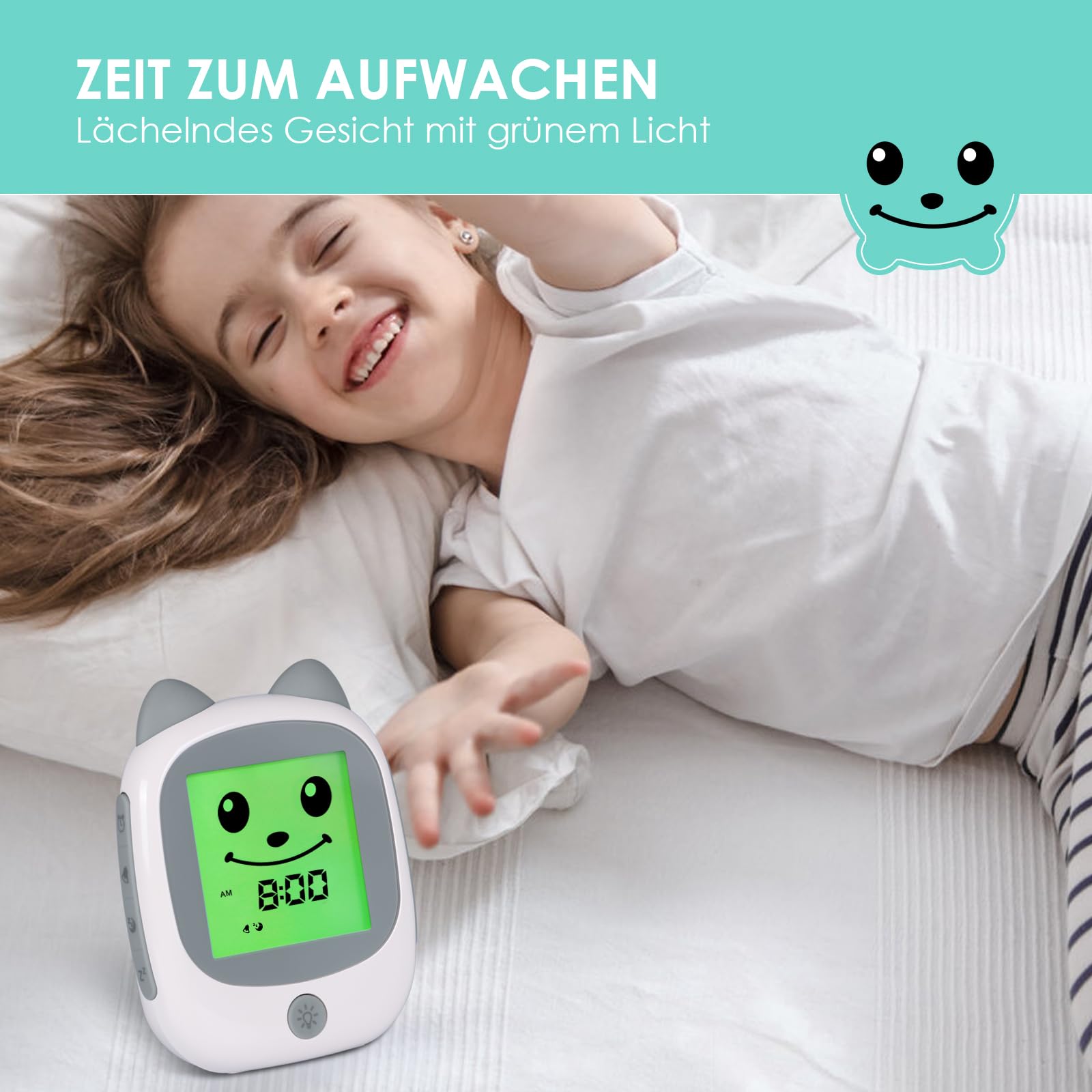 Kleinkinder Schlaf Training Kinderwecker, Schlaftrainer Kinder, Snooze und Timer, Digitaler Wecker Kinder für Jungen und Mädchen