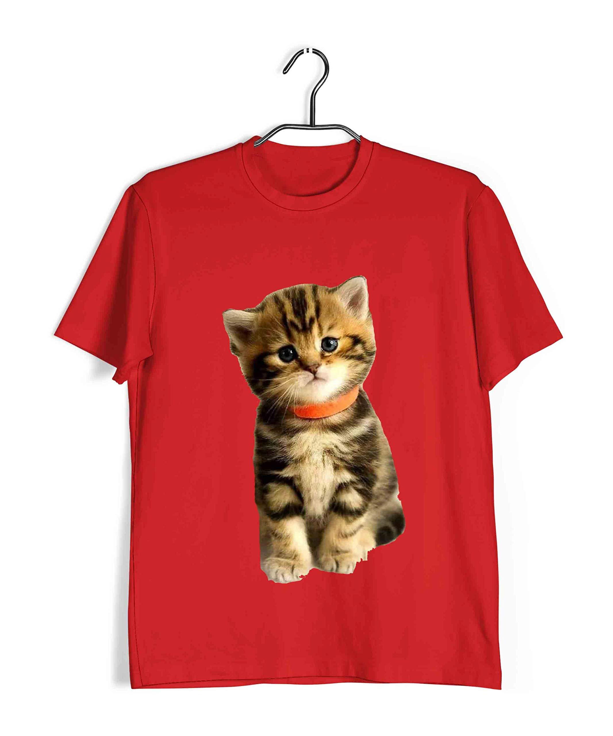 Aaramkhor Pets T-Shirt for Men | Cats | Cat Image |Cute Pet Kittens | Regular Fit for Men |Red | Medium (40) (B08CBNFMFX) Amazon Price History, Amazon Price Tracker