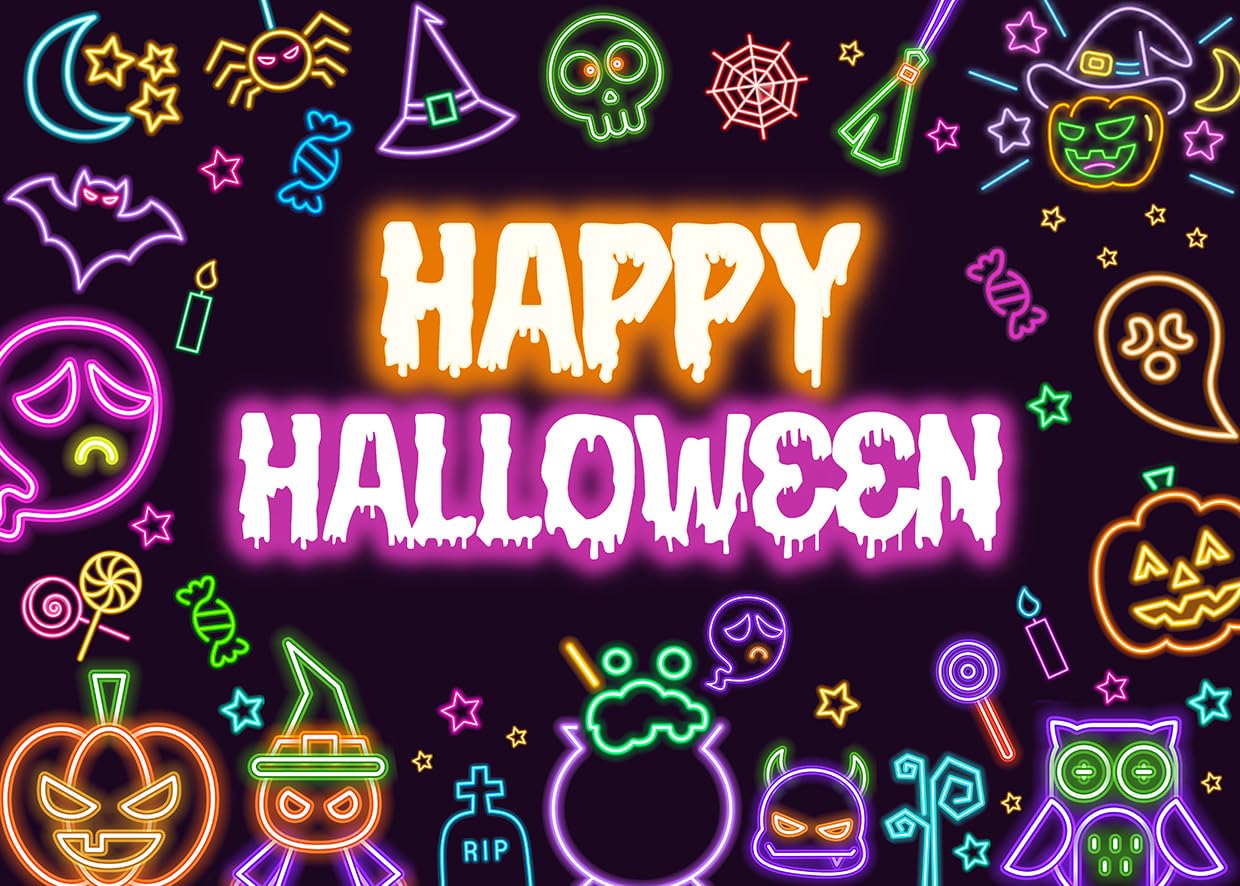 Halloween Hintergrund 3x2,4 M – Mit Laterne, Mond, Fledermäusen & Spinnennetz, Aus Vinyl, Für Fotohintergrund