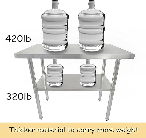 Miniatura 6 de Erupta Mesa comercial de acero inoxidable NSF de 24 x 48 pulgadas para preparación y trabajo, mesa de trabajo Heavv Dutv para reataurant. Hotel.