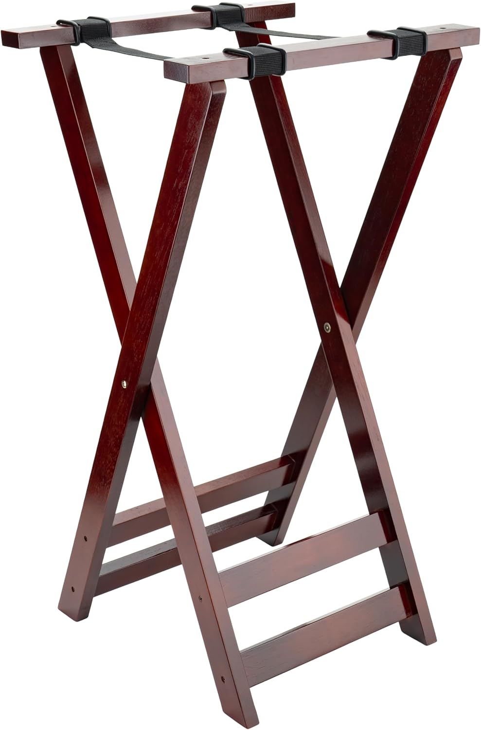 G.E.T. TSW-103 31.5" Tall Folding Mahogany Wood Tray Stand (Qty,1) 6" x 20" x 31.5"