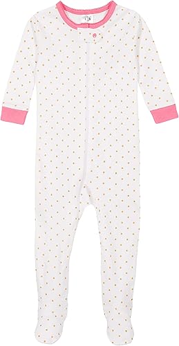 Vista 4 de Gerber Pijama con pies para bebés y niñas, paquete de 4