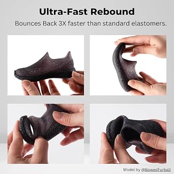 Siraya Tech Rebound 55A High Elasticity 3D Printer Resin, Black, 1kg | Fast-Rebound, 55A Shore Hardness, Flexible and Shock-Absorbing, for Prototyping, Industrial & Consumer Applications