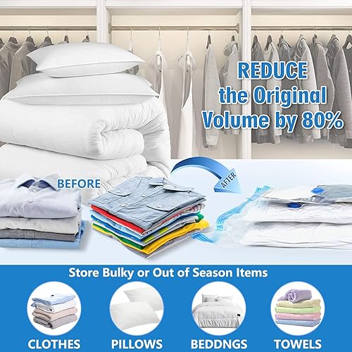 Miniatura 3 de Bolsas de almacenamiento de compresión al vacío, bolsa ahorradora de espacio, bolsas selladas al vacío para edredones, mantas, ropa de cama, sello