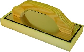 Bon White Foam Float – 12 in. x 4 in. x 1 in. Concrete, Plaster & Stucco Finishing Tool with Durable Aluminum Backing and Comfortable Wood Handle for Smooth, Professional Surface Finishing