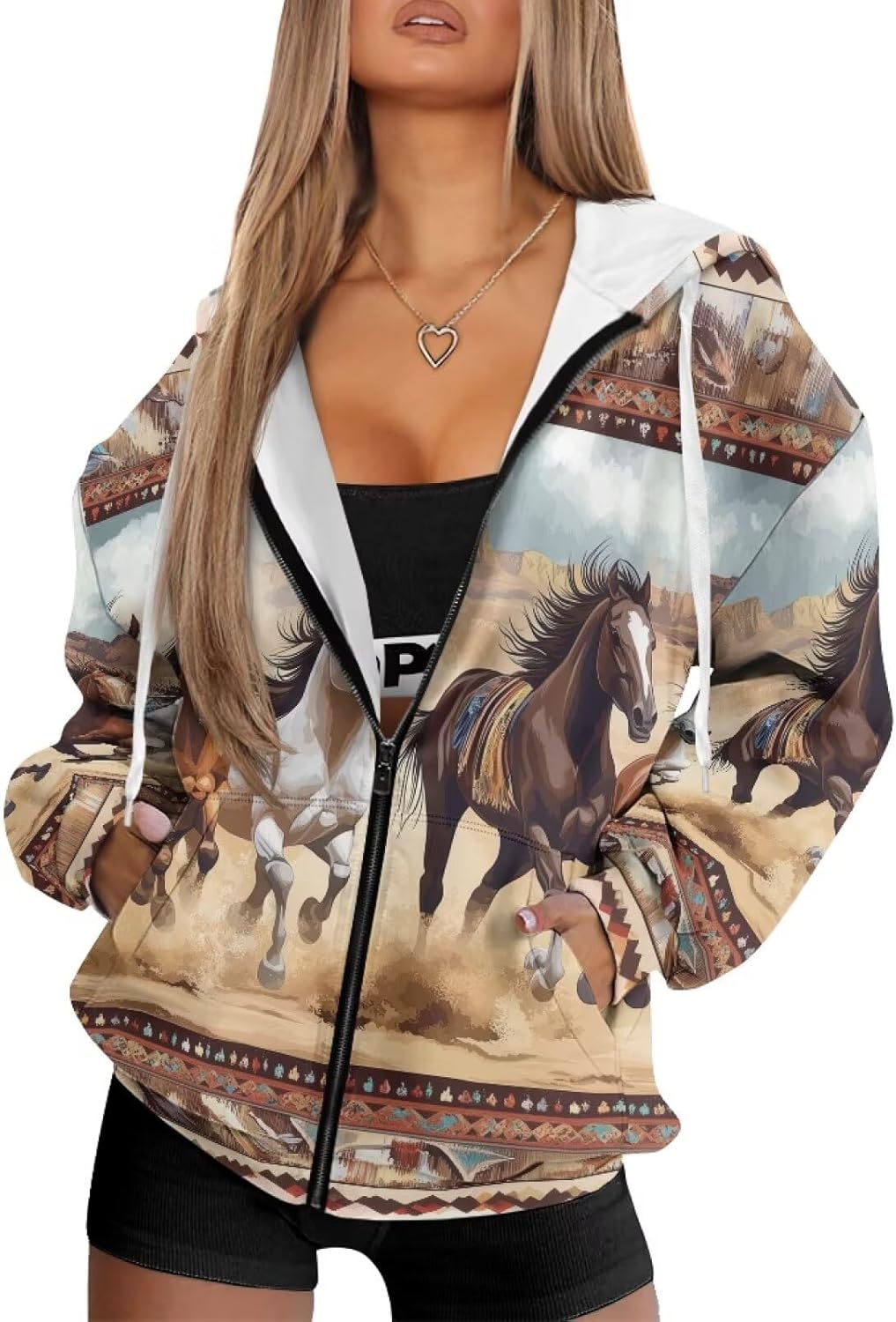 Womens Zip Up Hoodies Oversized Sweatshirt y2k Vintage Jacket Graphic Fall Outfits XS-4XL - Image 2