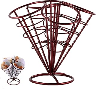 Panier à Frites Pour Frites Pommes De Terre Présentoir à Frites Supports De Cône De Crème Glacée Stand De Frites Porte Frites Facile à Nettoyer Convient Restaurants Cafés Bars Snack Bars Mariages Fête