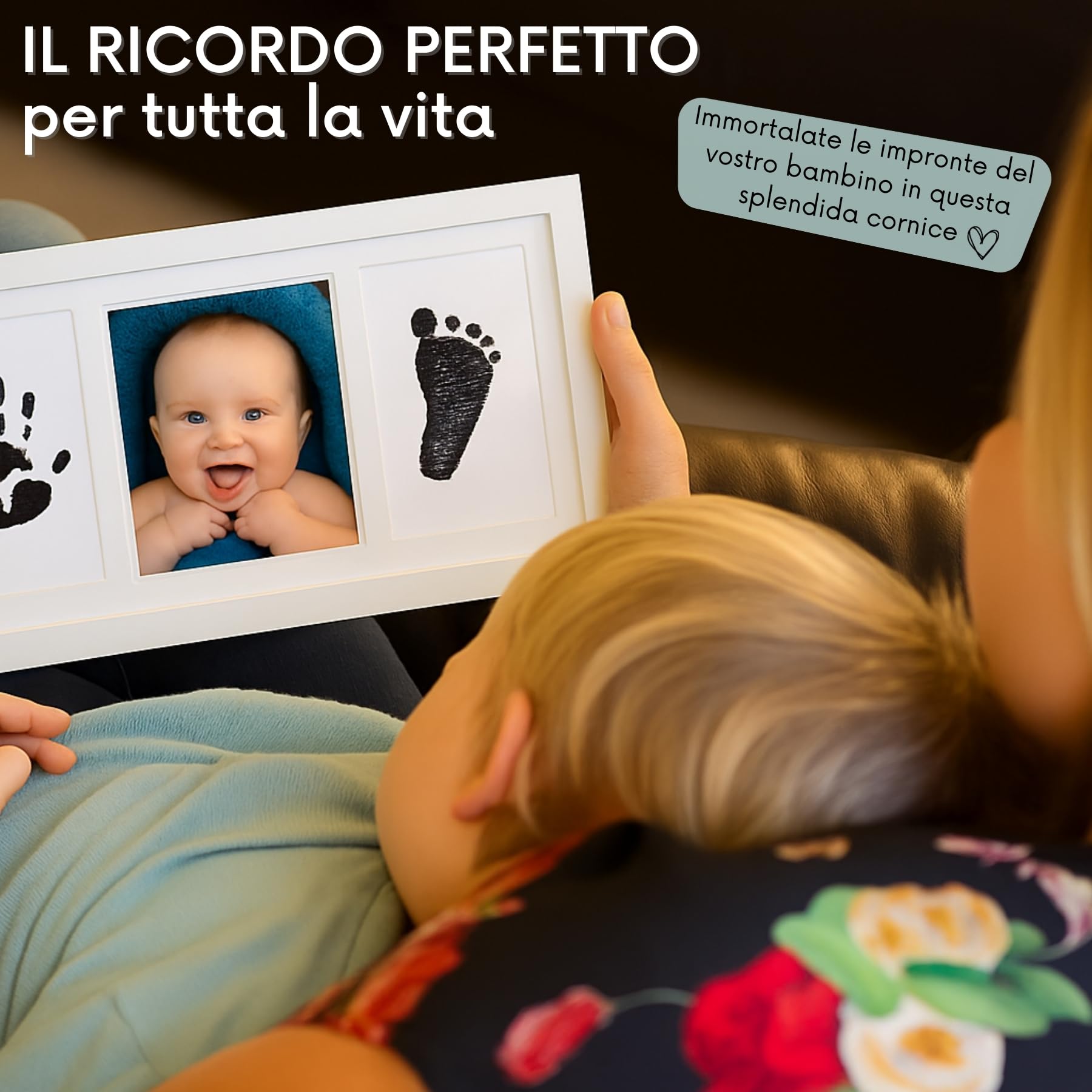 Kit Impronte Mani E Piedi Neonato HuBorns - Cornice Con Argilla Anti-Frattura, Regalo Neonato - Foto 9