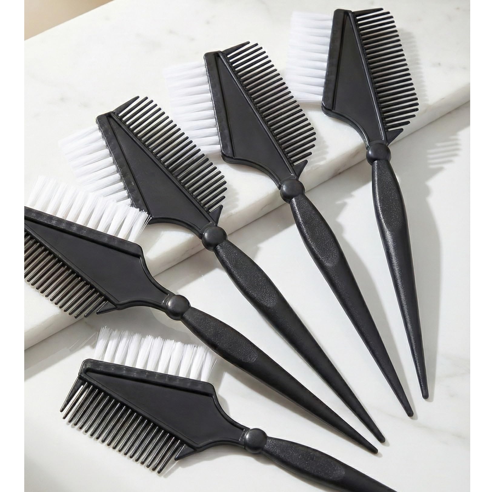 Raonest Vibrant Hair Color Brush Set - 5 Pieces, Durable Hair Dyeing Tools, Easy Application, Multi-Size Brushes, Lightweight Design, and Washable