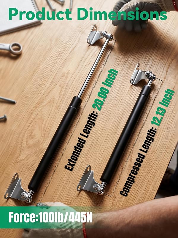 HUOPO 20 inch 100lb Gas Struts for Heavy Lid with Mounting Brackets, 2 Pack by HUOPO - Used condition - Image 4