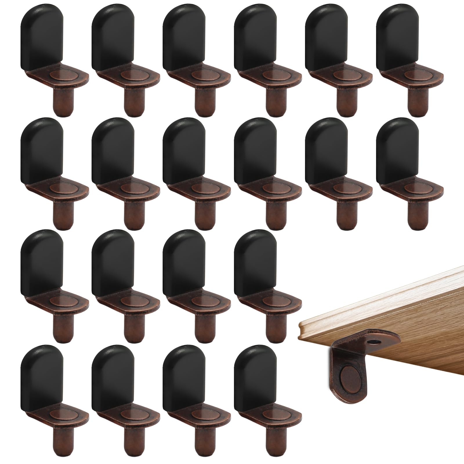 Shelf Support Pins, 1/4 Inch L-Shaped, 30 Pcs, Brown — Amazon image 7