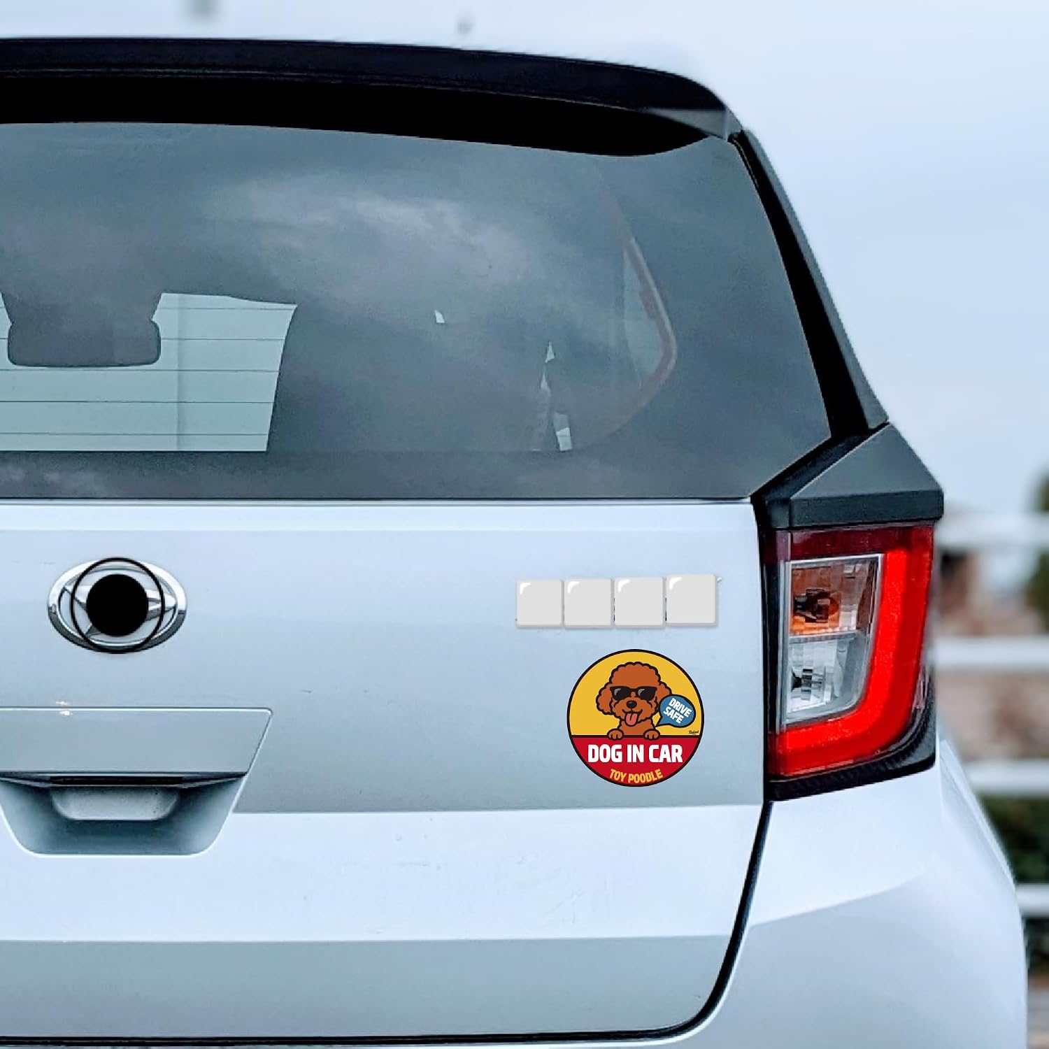 Dog in CAR Magnet Sticker 5 inch (127mm) Dog Safety Sign - Removable Car Decal for Bumper & Truck - Anti Tailgating - Toy Poodle image 5