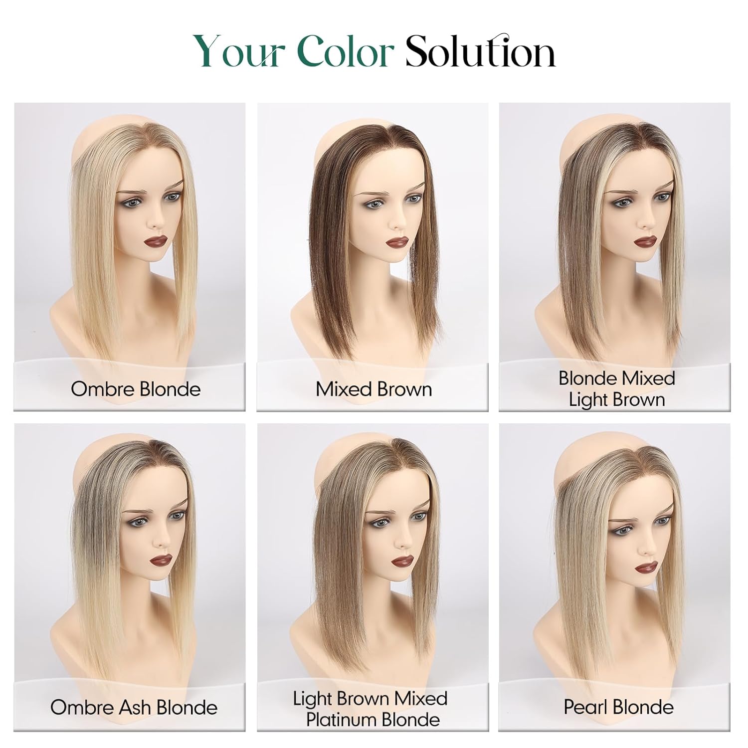 Hairline Topper for Women 12" Real Human Hair, with 1.5"*11" Hand-Tied Full Lace, 2 Non-Slip Silicone & Invisible Wire, hairpieces for Thinning Hair & High Hairline(Mixed Brown)