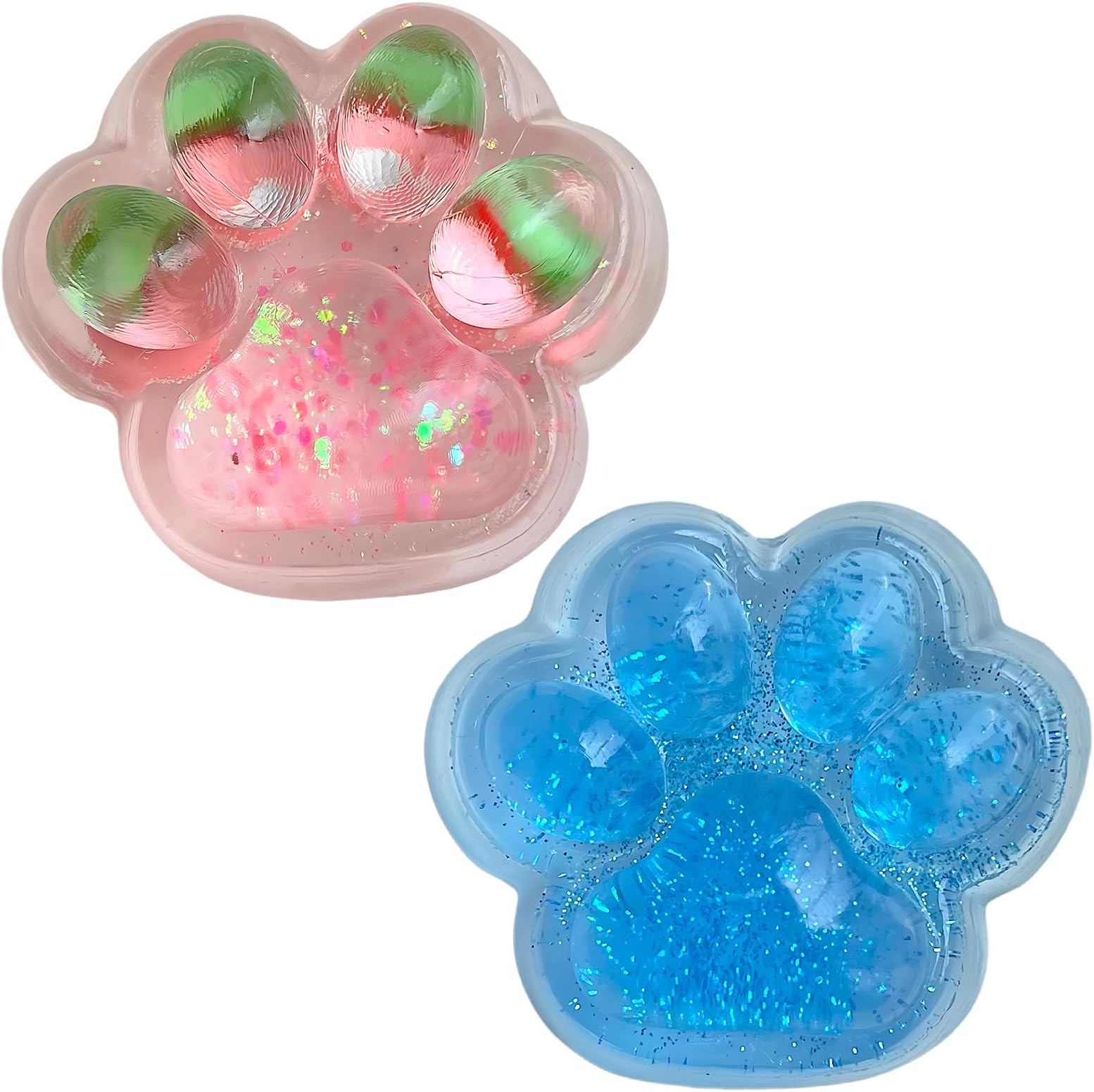 Taba Squishy Cat Paw,Soft and Stress-Relief Squishy Cat Toy,Fun Cat Squishy for Relaxation (Strawberry＆Blue)