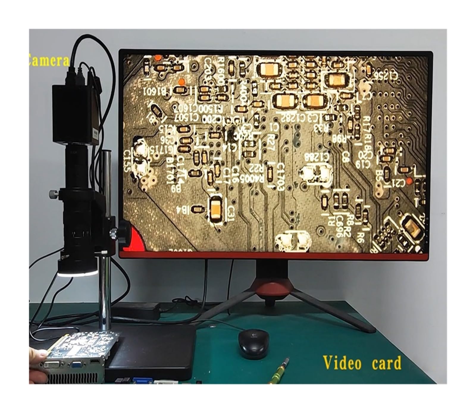 Lente de Microscopio, 1080P 60FPS IMX385 V2 WDR Industria C-Mount Cámara Microscopio 180X 0.75X .5X Lente Auxiliar 96 Anillo de luz LED