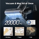 roborock F25 XT Wet Dry Vacuum Cleaner, Cordless Vacuum Mop All in One for Hard Floor, 20000Pa Hardwood Floor Cleaner with Zero Tangle, 194°F Hot Air Flash Drying Electric Mop, 180° Lie Flat, WiFi - 4