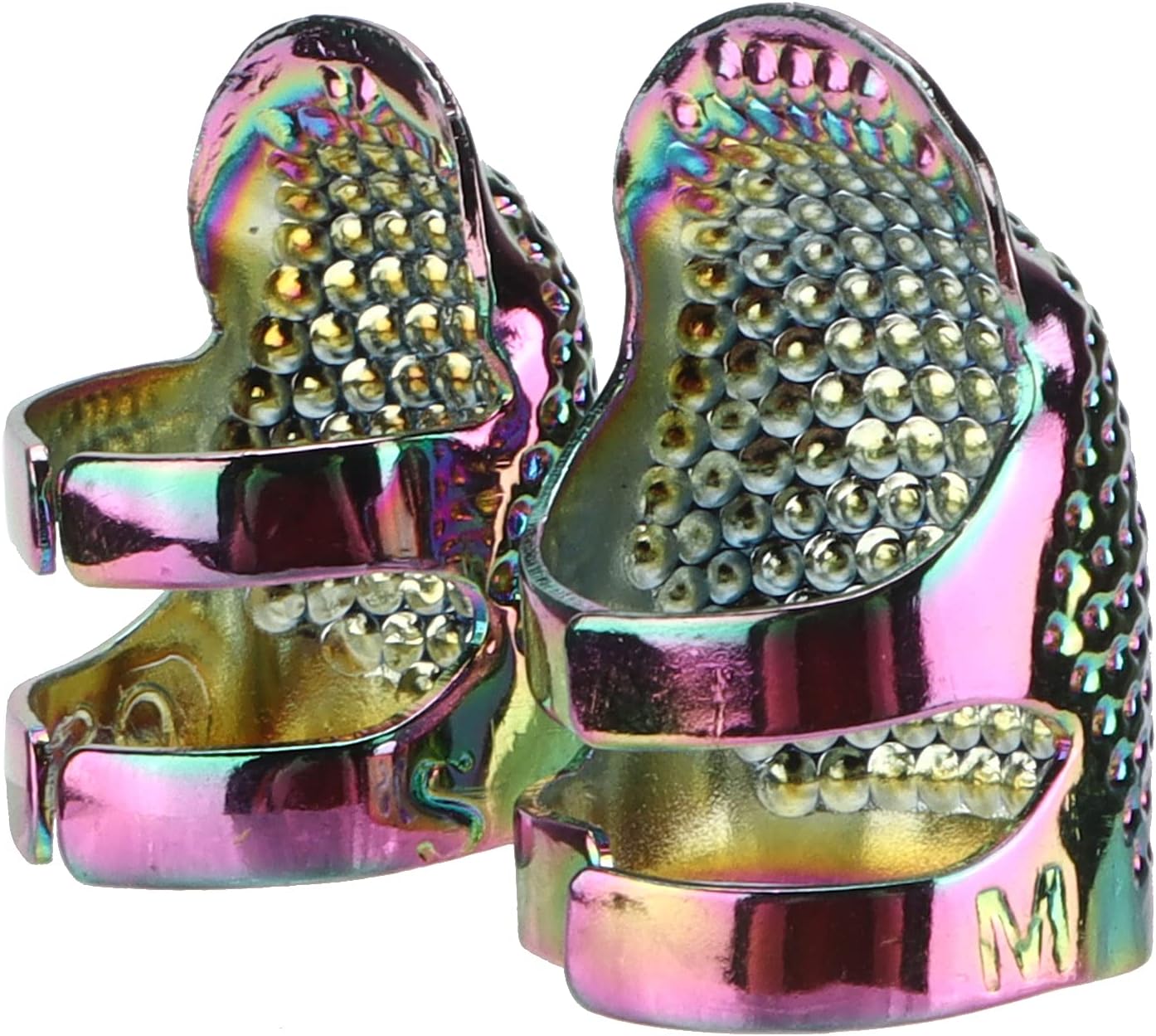 Thimble, Adjustable Metal Sewing Thimble Finger Protector for Hand Sewing Quilting Embroidery Needlework Brass Retro Design Wear Resistant Open Side Tailor DIY Tool