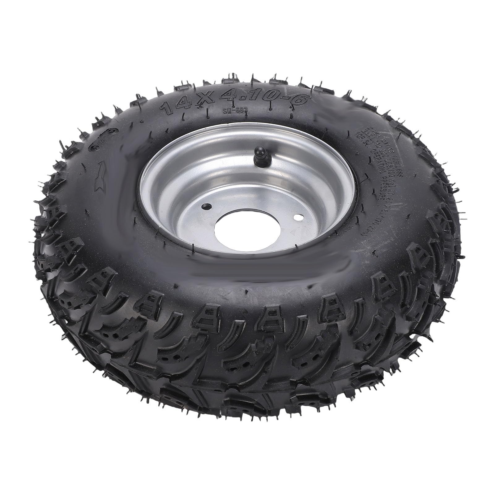Keenso Llanta de Rueda 14x4.10-6 Conjunto de Neumático Caucho Metal 3 Orificios Neumático 14x4.10-6 con Llanta Agarre Grueso de la Banda de Rodadura para ATV Go Kart Barredora de Nieve Cortacésped