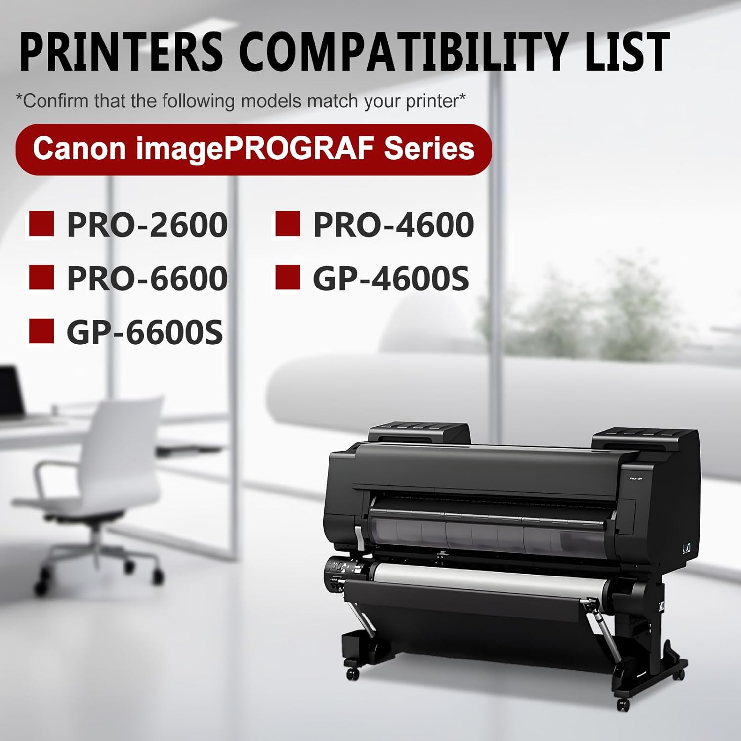 PFI-3300 Photo Black Ink Cartridge 330ml Pigment PFI-3300PBK Ink Tank Compatible with Canon imagePROGRAF PRO-4600 PRO-6600 PRO-2600 GP-4600S GP-6600S Printer