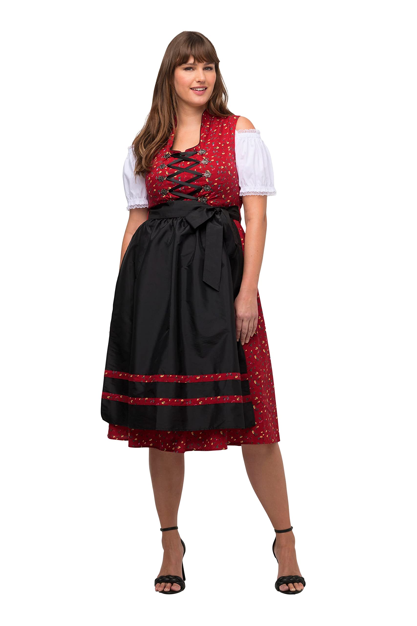Ulla Popken Women's Dirndl Viola Lace-Up Dress