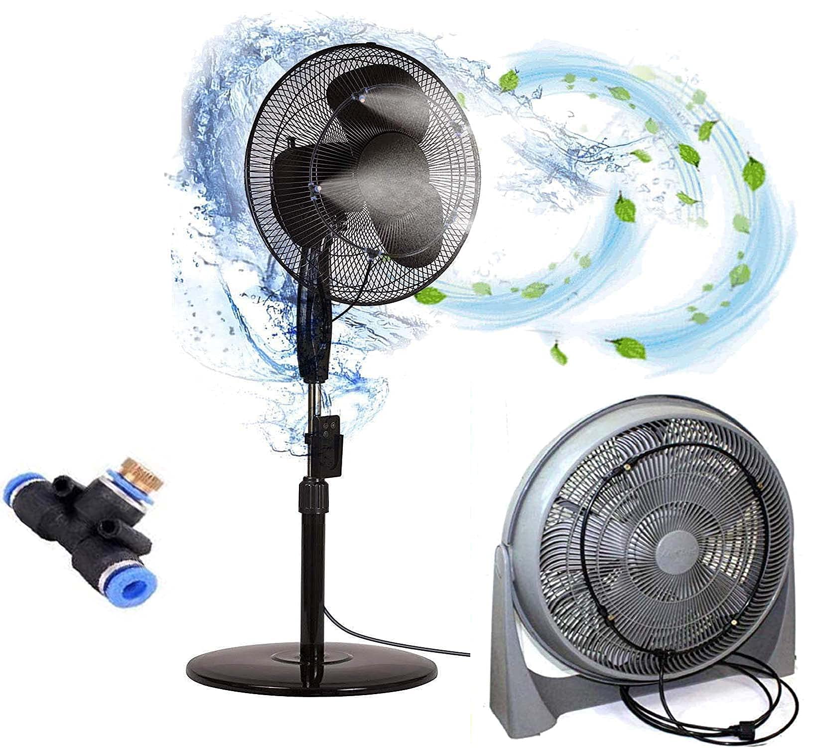 DIY Crafts Fan Misting Kit Convert Connects Fan Water Mister Cooling Patio Breeze Misting Heat Down Umbrella,Patio,Pergola,Vestibule (8 Pcs Fan Mist Set)