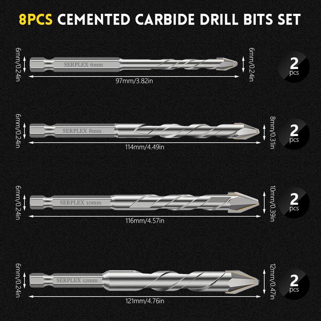 Serplex Drill Bit Set - Concrete & Masonry -9