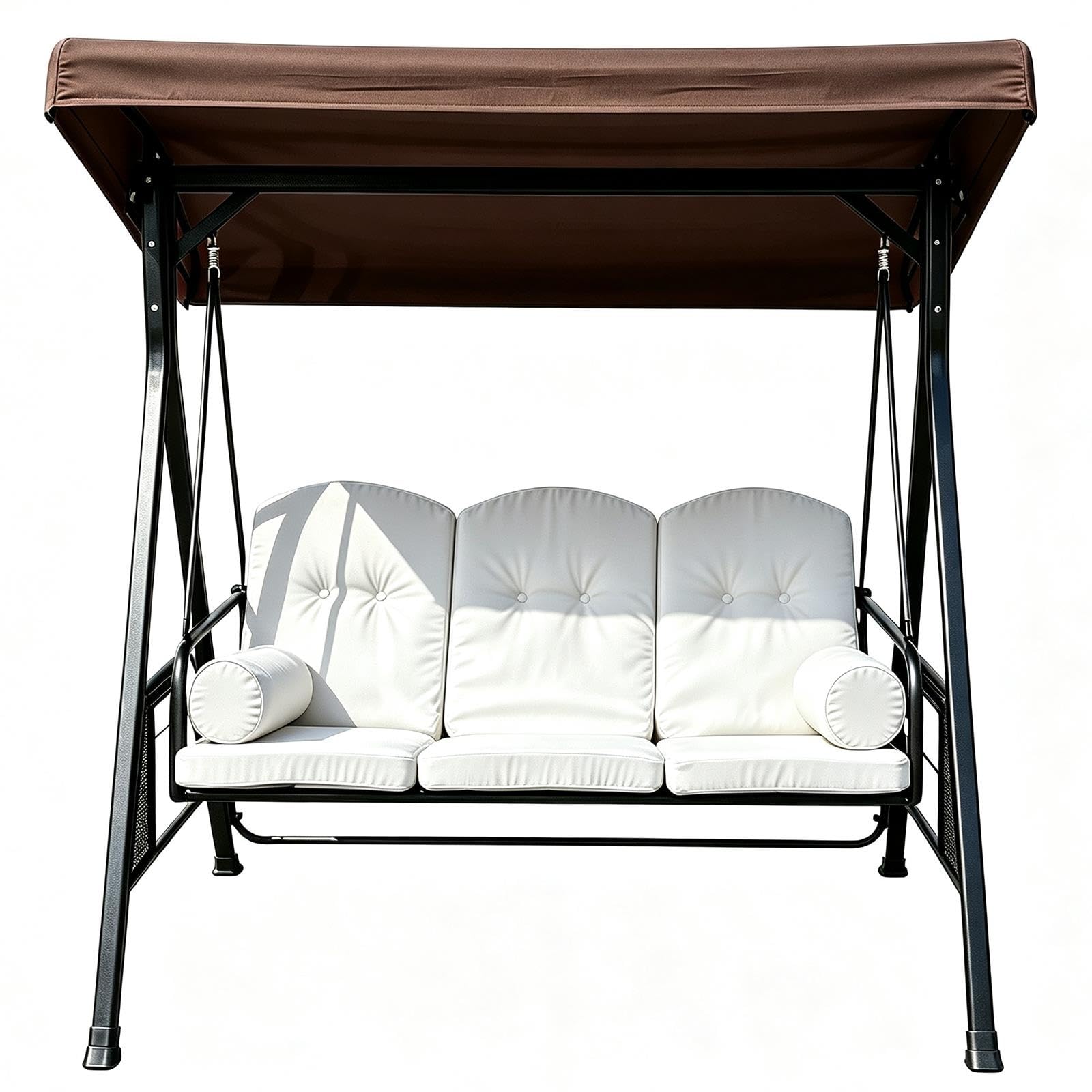 Tettuccio di ricambio per dondolo 3 posti impermeabile per esterno | Poliestere 600D 250g/m², resistente agli strappi, antimaltempo, pulizia semplice(Brown,75.20*47.24*8.66*6.69in)