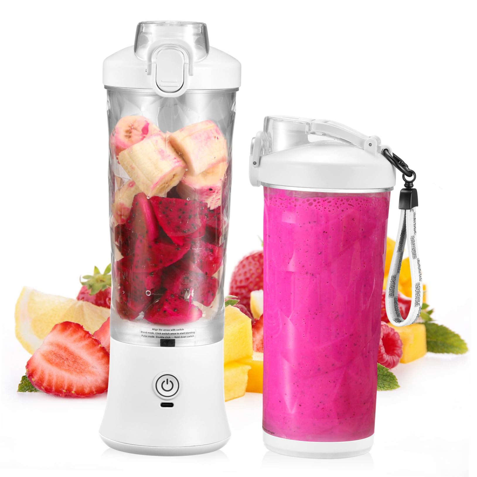 Cabilock Portable Fruit Mini Juicer 600ml Electric Juicer Mixing Bottle Fresh Juice Cup Compact Stylish Easy to